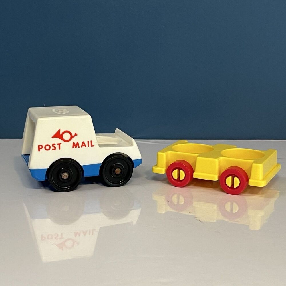 Vintage Fisher Price Little People Vehicles Lot Of 2 Post Mail & Two Seater